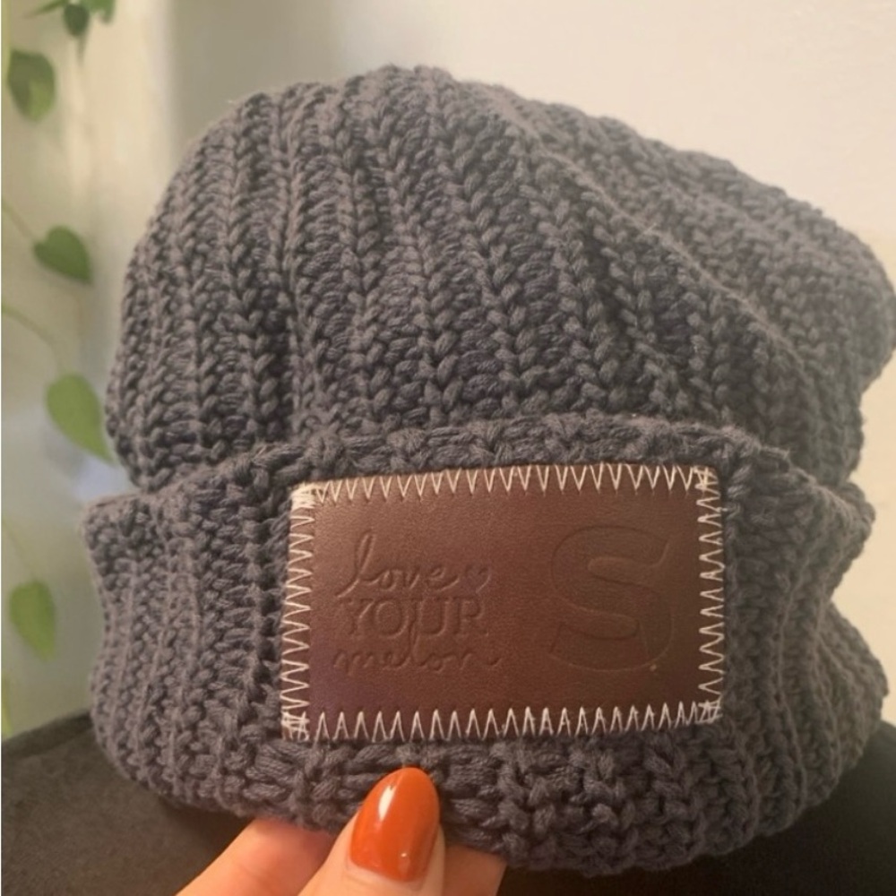 Love Your Melon Gray Knit Beanie